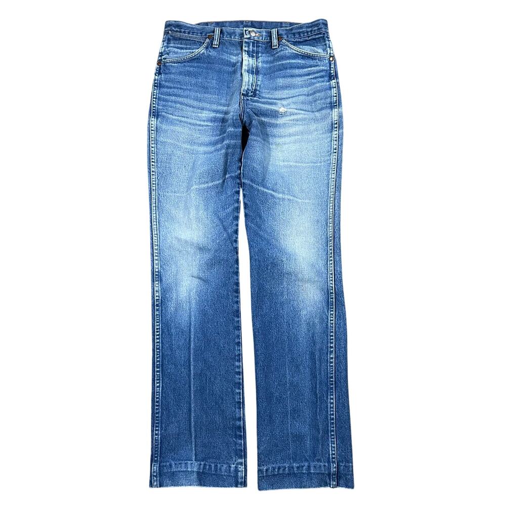 Vintage Wrangler Cowboy Cut Faded Jeans 33x33 Western Blue Denim Pants 936PWD